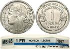 FRANKREICH 1 franc Morlon, légère VIERTE FRANZOSISCHE REPUBLIK 1947 (23mm, 1,19g, 6h) -