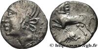 FRANKREICH Denier ATPILI.F ORCETIRIX, au dauphin GALLIEN - NORDGALLIEN - ÆDUI (BIBRACTE, Region die Mont-Beuvray) Autun (71) c. avant 52 AC. (13mm, 1,80g, 9h) -
