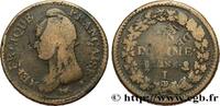 FRANKREICH Un décime Dupré, grand module, refrappage du 2 d DIREKTORIUM Limoges 1797 (32mm, 17,95g, 6h) -