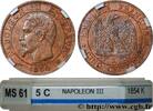 FRANKREICH Cinq centimes Napoléon III, tête nue ZWEITES KAISERREICH Bordeaux 1854 (25mm, 5g, 6h) -