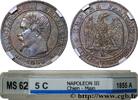 FRANKREICH Cinq centimes Napoléon III, tête nue ZWEITES KAISERREICH Paris 1855 (25mm, 5g, 6h) -