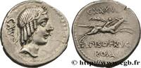 THE REPUBLIC (280 BC to 27 BC) Denier CALPURNIUS Rome 90 AC. (18,5mm, 3,79g, 2h) -