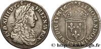 FRANKREICH Douzième d'écu, portrait apollinien LOUIS XIV THE SUN KING Rouen 1662 (20mm, 2,23g, 6h) -