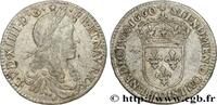 FRANKREICH Douzième d'écu, portrait apollinien LOUIS XIV THE SUN KING Lyon 1660 (20,5mm, 2,31g, 6h) -