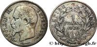 FRANKREICH 1 franc Napoléon III, tête nue ZWEITES KAISERREICH Strasbourg 1860 (23mm, 4,92g, 6h) -