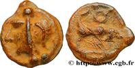 FRANKREICH Potin “au mannequin” et au taureau à droite GALLIEN - NORDGALLIEN - ÆDUI (BIBRACTE, Region die Mont-Beuvray) Autun (71) c. 60-50 AC. (21,5mm, 3,91g, 9h) -