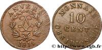 FRANKREICH 10 cent. Anvers au double L, frappe de l’atelier d LUDWIG XVIII Anvers 1814 (34,88mm, 23,74g, 6h) -