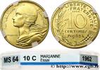 FRANKREICH Essai de 10 centimes Marianne FUNFTE FRANZOSISCHE REPUBLIK Paris 1962 (20mm, 3,0g, 6h) -