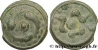 FRANKREICH Potin aux trois poissons GALLIEN - BELGICA - LINGONES (Region die Langres) c.80-50 AC. (18mm, 4,15g, h) -