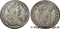 FRANKREICH Douzième d'écu, portrait apollinien LOUIS XIV THE SUN KING Rouen 1660 (21mm, 2,21g, 6h) -
