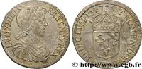 FRANKREICH Demi-écu, portrait à la mèche longue LOUIS XIV THE SUN KING Dijon 1647 (32mm, 13,36g, 6h) -