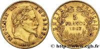 FRANKREICH 5 francs or Napoléon III, tête laurée ZWEITES KAISERREICH Strasbourg 1867 (17mm, 1,61g, 6h) -