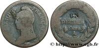 FRANKREICH Un décime Dupré, modification du 2 décimes DIREKTORIUM Paris 1796 (31mm, 19,92g, 6h) -