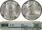 FRANKREICH 1 centime Épi, Rebord FUNFTE FRANZOSISCHE REPUBLIK Pessac 1974 (15mm, 1,68g, 6h) -