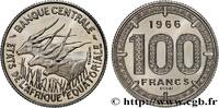 ÄQUATORIALAFRIKA Essai de 100 Francs antilopes ÄQUATORIALAFRIKA Paris 1966 (25mm, 12,05g, 6h) -