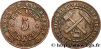FRANKREICH Bon pour 5 francs, Mines de Gar-Rouban (Algérie) LES MINES ET FORGES 1865 (32mm, 10,46g, 12h) -