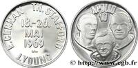 FRANKREICH Médaille, Apollo 10 - vol spatial CONQUÊTE DE L'ESPACE - EXPLORATION SPATIALE 1969 (33mm, 14,98g, 12h) -