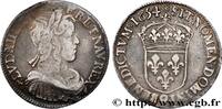 FRANKREICH Demi-écu, portrait à la mèche longue LOUIS XIV THE SUN KING Rennes 1654 (32mm, 13,39g, 6h) -
