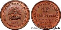FRANKREICH Essai de 1 franc, Banque du peuple ZWEITE FRANZOSISCHE REPUBLIK 1848 (23mm, 4,59g, 6h) -