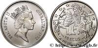 GIBRALTAR 14 Ecus - 10 Pounds Proof Elisabeth II / chevalier GIBRALTAR 1992 (30mm, 10g, 12h) -