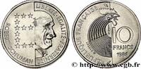 FRANKREICH Essai de 10 francs Robert Schuman FUNFTE FRANZOSISCHE REPUBLIK Pessac 1986 (21mm, 6,50g, 6h) -