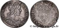 FRANKREICH Demi-écu, portrait à la mèche longue LOUIS XIV THE SUN KING Rennes 1654 (32mm, 13,55g, 6h) -