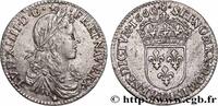 FRANKREICH Douzième d'écu, portrait apollinien LOUIS XIV THE SUN KING Lyon 1660 (20,5mm, 2,19g, 6h) -