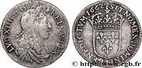 FRANKREICH Douzième d'écu, portrait apollinien LOUIS XIV THE SUN KING Limoges 1662 (20mm, 2,07g, 6h) -