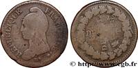 FRANKREICH Un décime Dupré, grand module, refrappage du 2 d DIREKTORIUM Nantes 1797 (32mm, 19,13g, 6h) -