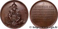 FRANKREICH Médaille, Pose de la première pierre de la statue LOUIS XV DIT LE BIEN AIMÉ 1744 (41mm, 29,28g, 12h) -