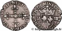FRANKREICH Huitième d'écu, croix de face HENRY III La Rochelle 1589 (25mm, 4,72g, 11h) -