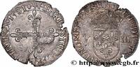FRANKREICH Huitième d'écu, croix de face HENRY III La Rochelle 1581 (27mm, 4,84g, 5h) -
