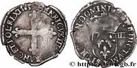 FRANKREICH Huitième d'écu, croix de face HENRY III Nantes 1583 (27mm, 4,55g, 10h) -
