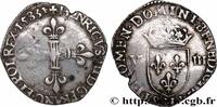 FRANKREICH Huitième d'écu, croix de face HENRY III La Rochelle 1583 (26mm, 4,36g, 3h) -