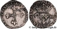 FRANKREICH Huitième d'écu, croix de face HENRY III Rennes 1584 (24mm, 4,80g, 1h) -