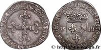 FRANKREICH Huitième d'écu, croix de face HENRY III La Rochelle 1585 (26mm, 4,77g, 3h) -