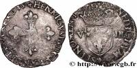 FRANKREICH Huitième d'écu, croix de face HENRY III Rennes 1585 (26mm, 4,76g, 2h) -