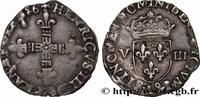 FRANKREICH Huitième d'écu, croix de face HENRY III Bayonne 1586 (24mm, 4,64g, 8h) -