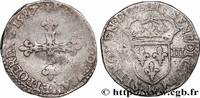 FRANKREICH Huitième d'écu, croix de face HENRY III Rouen 1587 (26mm, 4,94g, 9h) -