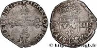 FRANKREICH Huitième d'écu, croix de face HENRY III Bayonne 1587 (24mm, 4,57g, 3h) -