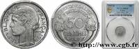 FRANKREICH 50 centimes Morlon, légère VIERTE FRANZOSISCHE REPUBLIK Beaumont-le-Roger 1947 (18mm, 0,70g, 6h) -