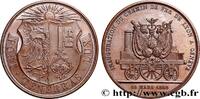 FRANKREICH Médaille, Inauguration du chemin de fer de Lyon à TRANSPORTS Suisse, Genève 1858 (48mm, 56,46g, 12h) -