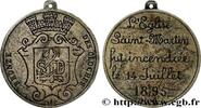 FRANKREICH Médaille, Incendie de l’Église Saint-Martin, Bronz ÉGLISES ET CATHÉDRALES 1895 (72,5mm, 152,57g, 12h) -