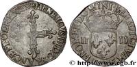 FRANKREICH Quart d'écu, croix de face HENRY III Rennes 1588 (28,5mm, 9,66g, 4h) -