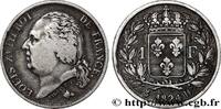 FRANKREICH 1 franc Louis XVIII LUDWIG XVIII La Rochelle 1824 (23mm, 4,94g, 6h) -