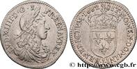 FRANKREICH Douzième d'écu, portrait apollinien LOUIS XIV THE SUN KING Limoges 1662 (20,5mm, 2,25g, 6h) -