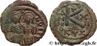 THE EMPIRE FROM ANASTASIUS TO MAURICE TIBERIUS (49 Demi-follis JUSTINUS II und SOPHIE Cyzique 576-577 (21,5mm, 6,00g, 6h) -