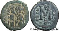 THE EMPIRE FROM ANASTASIUS TO MAURICE TIBERIUS (49 Follis JUSTINUS II und SOPHIE Constantinople 572-573 (29,5mm, 13,03g, 7h) -