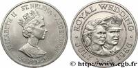 ST. HELENA UND ASCENSION 50 Pence (1 Crown) mariage du Prince Andrew et de ST. HELENA UND ASCENSION 1986 (38,61mm, 28,28g, 12h) -