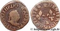 FRANKREICH Denier tournois, type de Rouen HENRY III Rouen 1586 (17,5mm, 1,72g, 11h) -